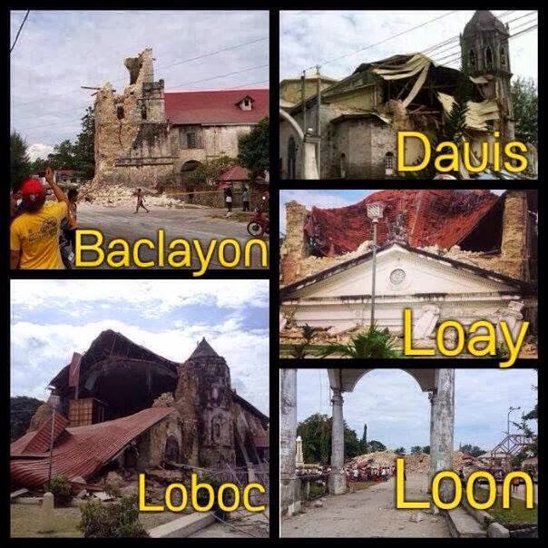 best tourist destinations in the Philippines, Heritage of Bohol, EarthQuake Bohol, EarthQuake CebuX 7.2 magnitude earthquake, Philippine tourist attractions